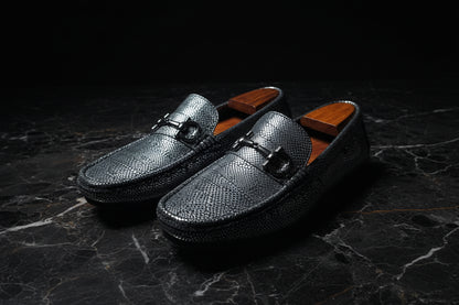 Alfredo Snake Silver Suede