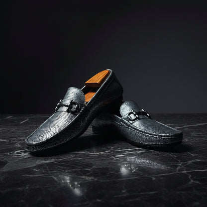 Alfredo Snake Silver Suede