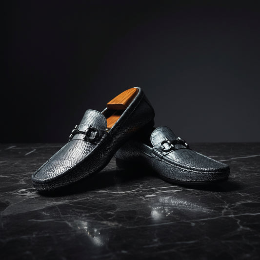 Alfredo Snake Silver Suede