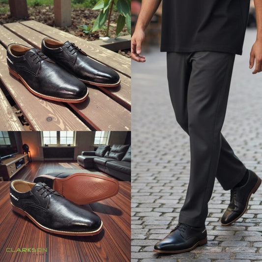 Derby Leather Black Lace