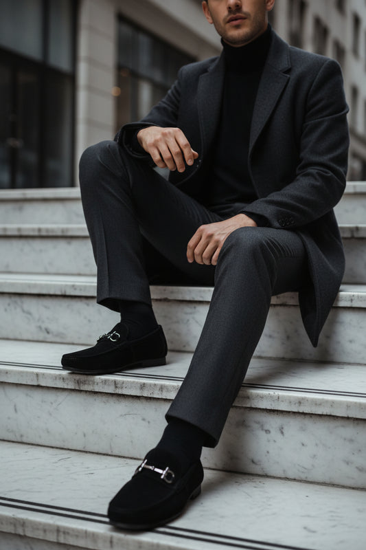 Alfredo Suede Black Metal