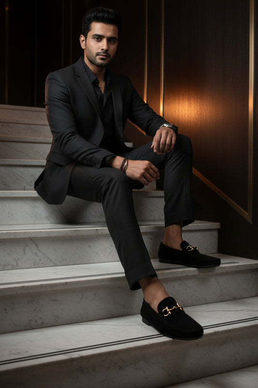Alfredo Suede Black Gold